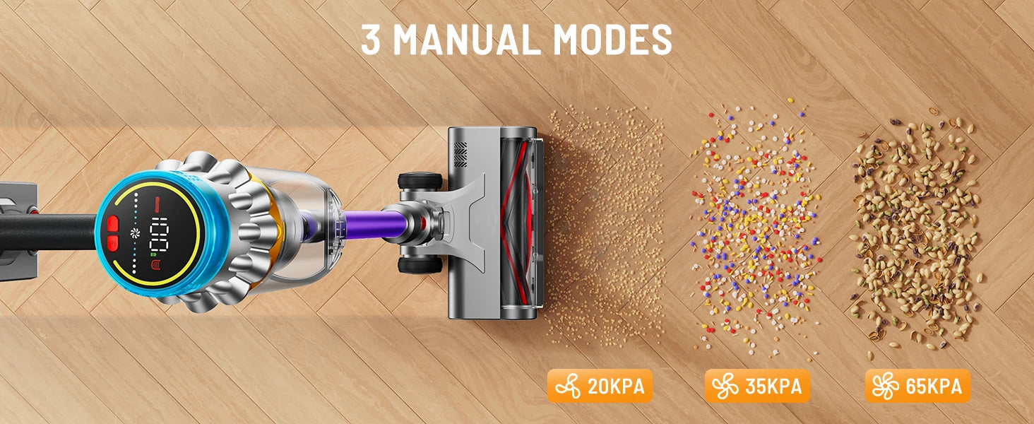 Aspirateur sans fil VAKERR X15 Pro 650W, forte aspiration 65KPA pour poils d'animaux et tapis, autonomie 70 minutes, nettoyage domestique