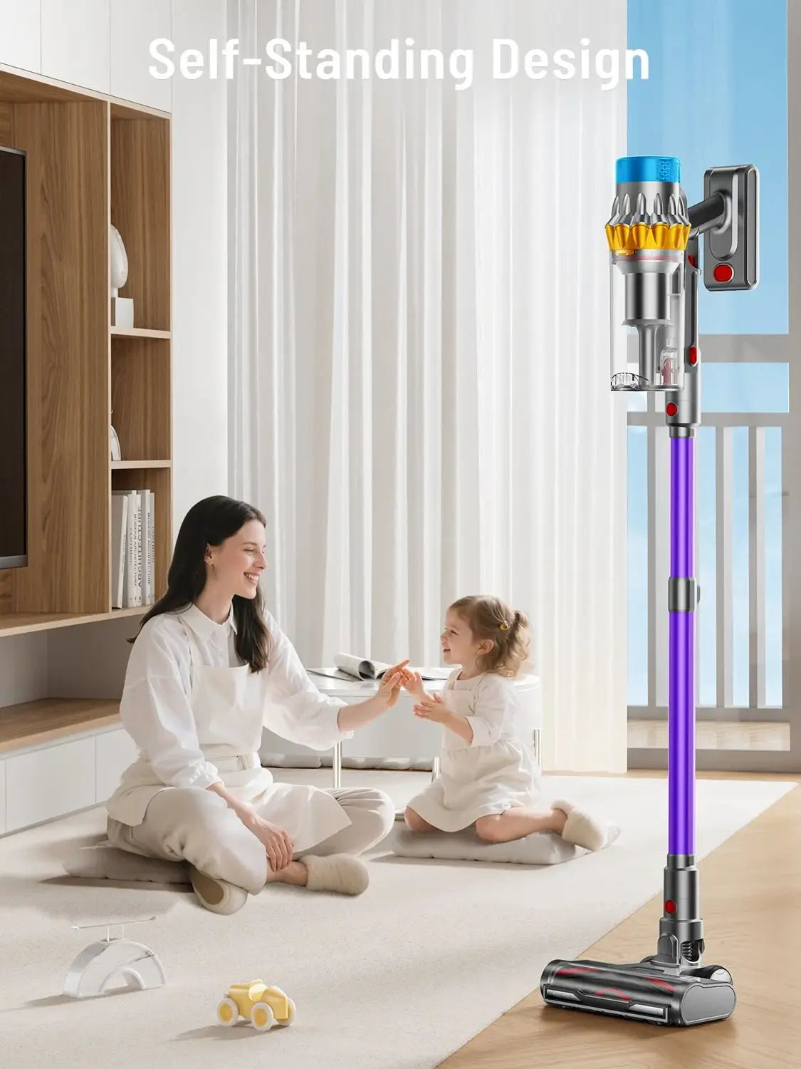 Aspirateur sans fil VAKERR X15 Pro 650W, forte aspiration 65KPA pour poils d'animaux et tapis, autonomie 70 minutes, nettoyage domestique