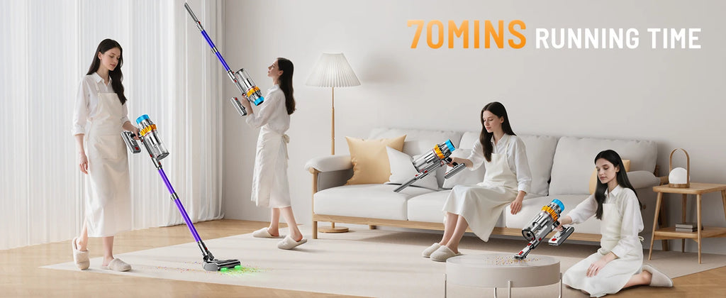 Aspirateur sans fil VAKERR X15 Pro 650W, forte aspiration 65KPA pour poils d'animaux et tapis, autonomie 70 minutes, nettoyage domestique