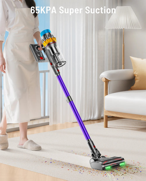 Aspirateur sans fil VAKERR X15 Pro 650W, forte aspiration 65KPA pour poils d'animaux et tapis, autonomie 70 minutes, nettoyage domestique